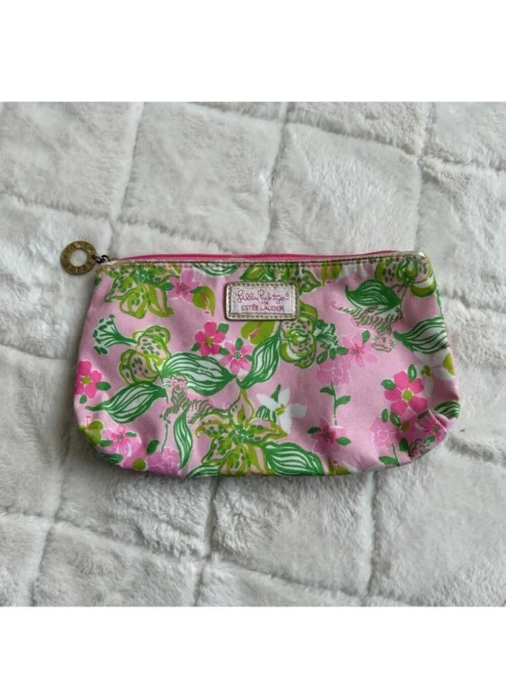 Lilly Pulitzer X Estee Lauder | FLAWED Pink Tiger Floral Cosmetic Case